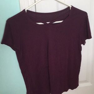 Burgundy cut out top